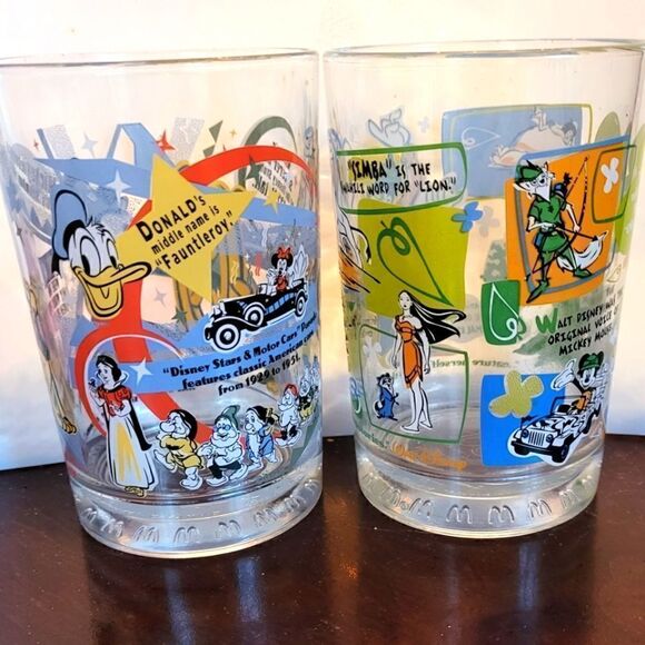 Mint 1996 Set of 2 "McDonald's 100 Years of Disney" Anniversary Glasses - Picture 2 of 9